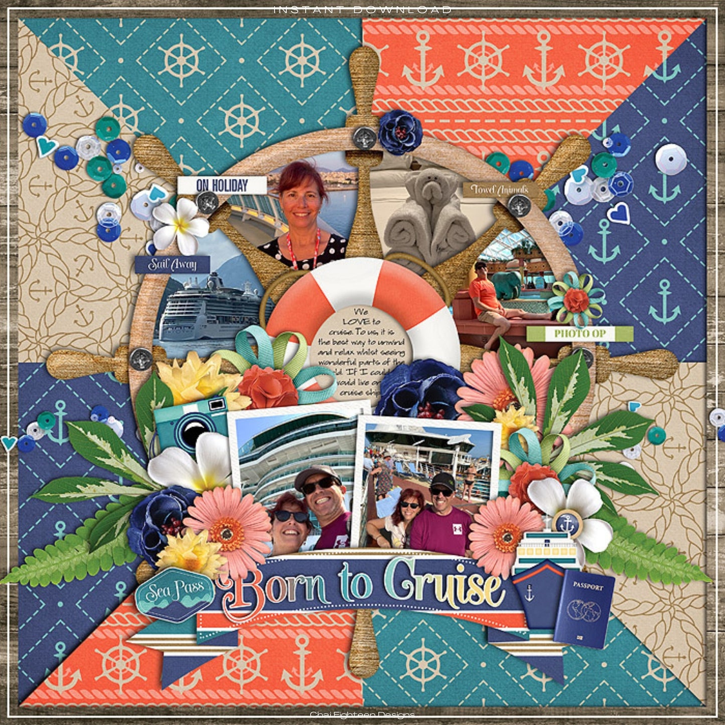 Gone Cruising 12 x 12 Scrapbook Paper & Embellishment Kit by SSC Designs - 3 Kits
