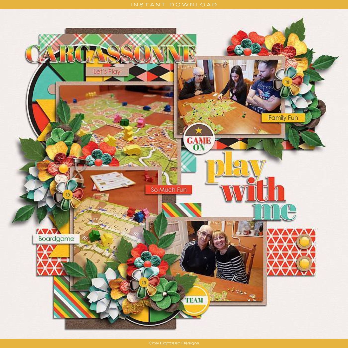 Game Night 12 x 12 Scrapbook Paper & Embellishment Kit by SSC Designs - 3 Kits