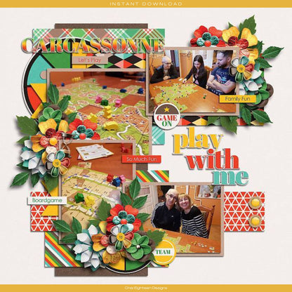 Game Night 12 x 12 Scrapbook Paper & Embellishment Kit by SSC Designs - 3 Kits
