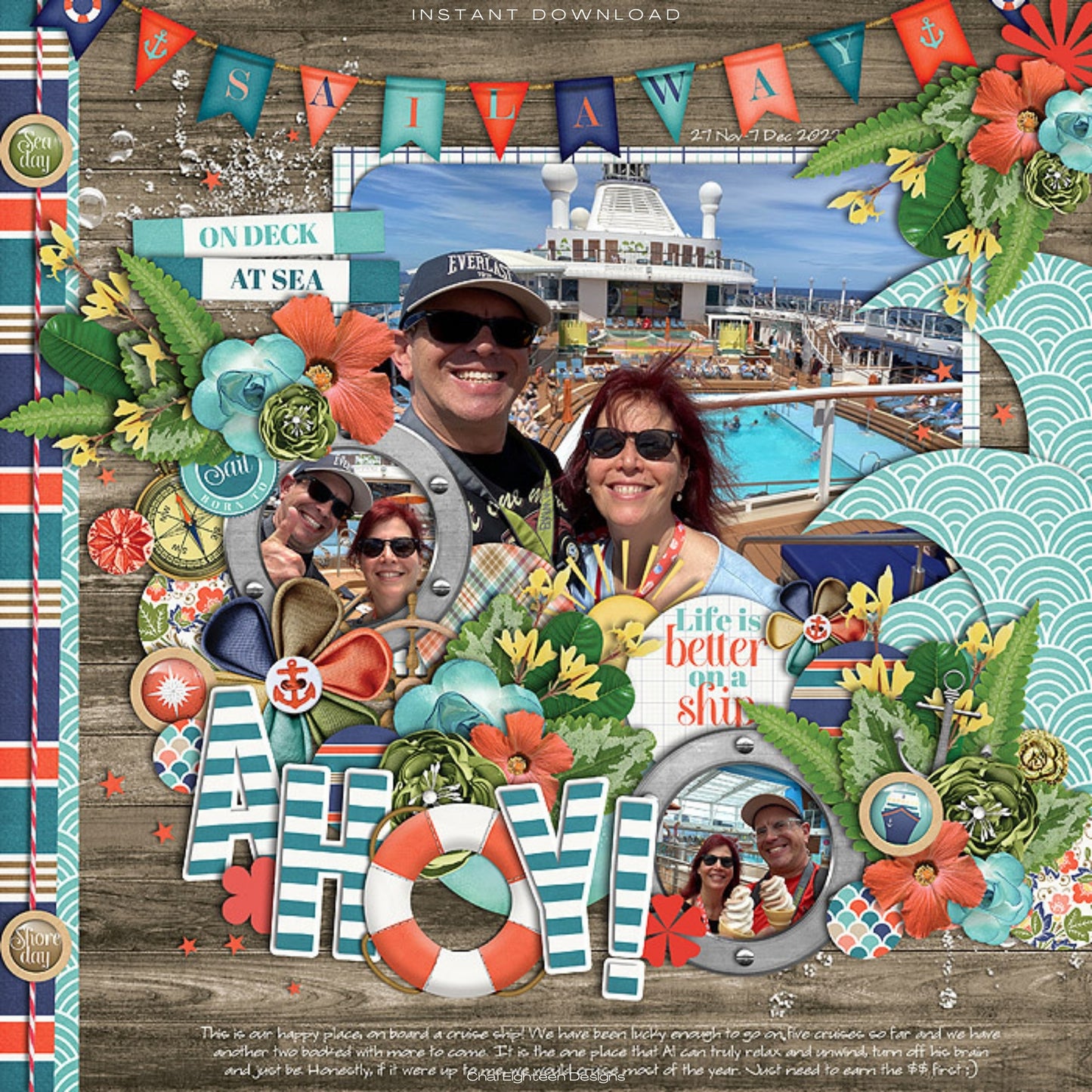 Gone Cruising Collection Laser Cut Scrapbook Words & Sayings Embellishments by SSC Designs - 3 Packs