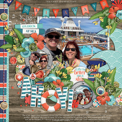 Gone Cruising Collection Laser Cut Scrapbook Words & Sayings Embellishments by SSC Designs - 3 Packs