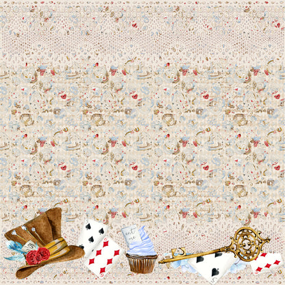 Frou Frou's Alice Collection Wonderland 12 x 12 Double-Sided Scrapbook Paper - 15 Pack