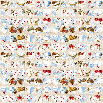 Frou Frou's Alice Collection Mad Hats 12 x 12 Double-Sided Scrapbook Paper - 15 Pack