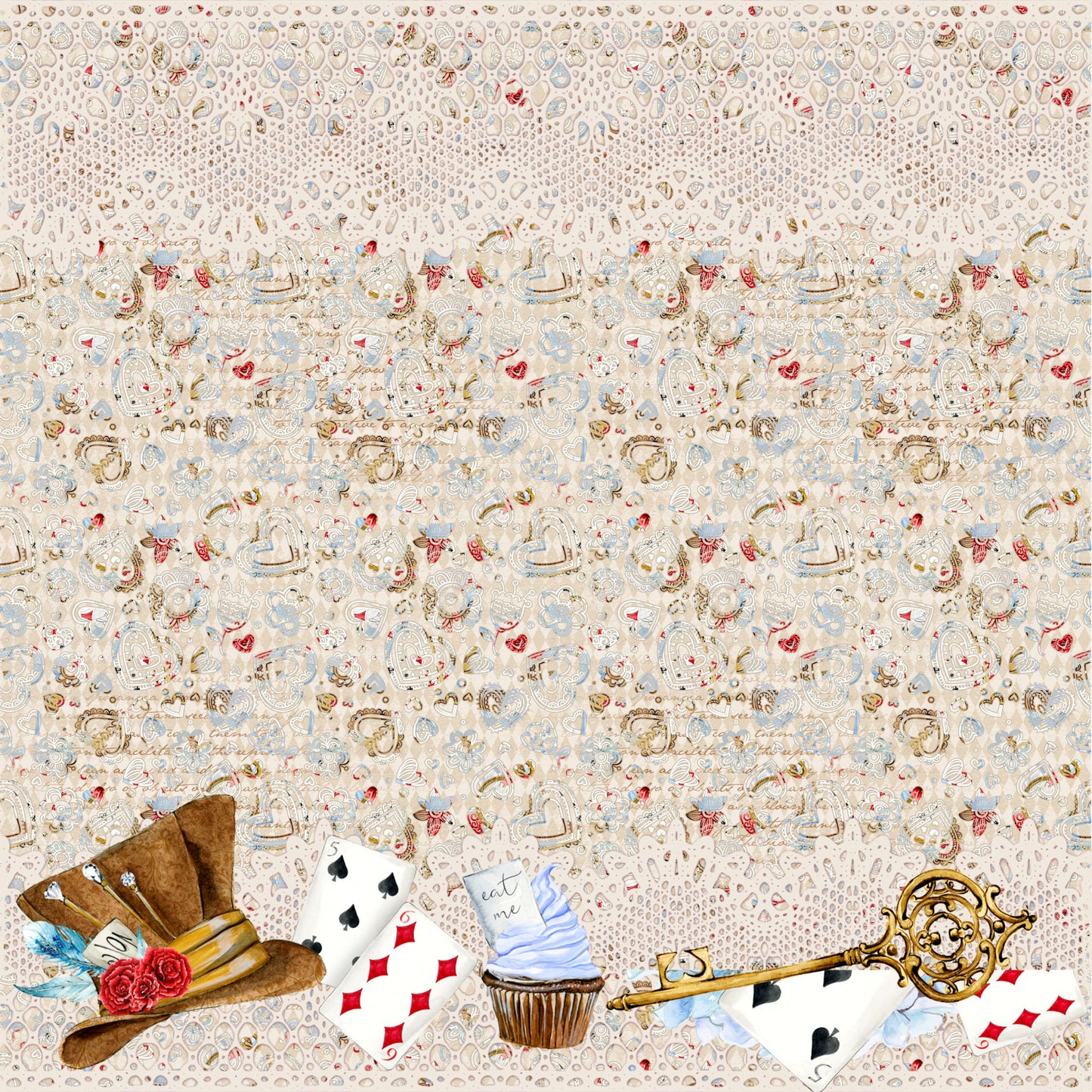 Frou Frou's Alice Collection Wonderland 12 x 12 Double-Sided Scrapbook Paper - 15 Pack