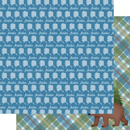 Alaska Collection Alaska State Shape 12 x 12 Double-Sided Scrapbook Paper by SSC Designs - 15 Pack