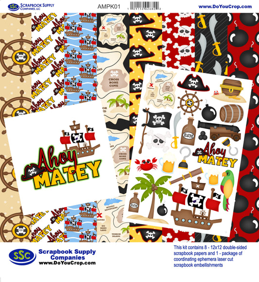 Ahoy Matey 12 x 12 Scrapbook Paper & Embellishment Kit by SSC Designs - 3 Kits