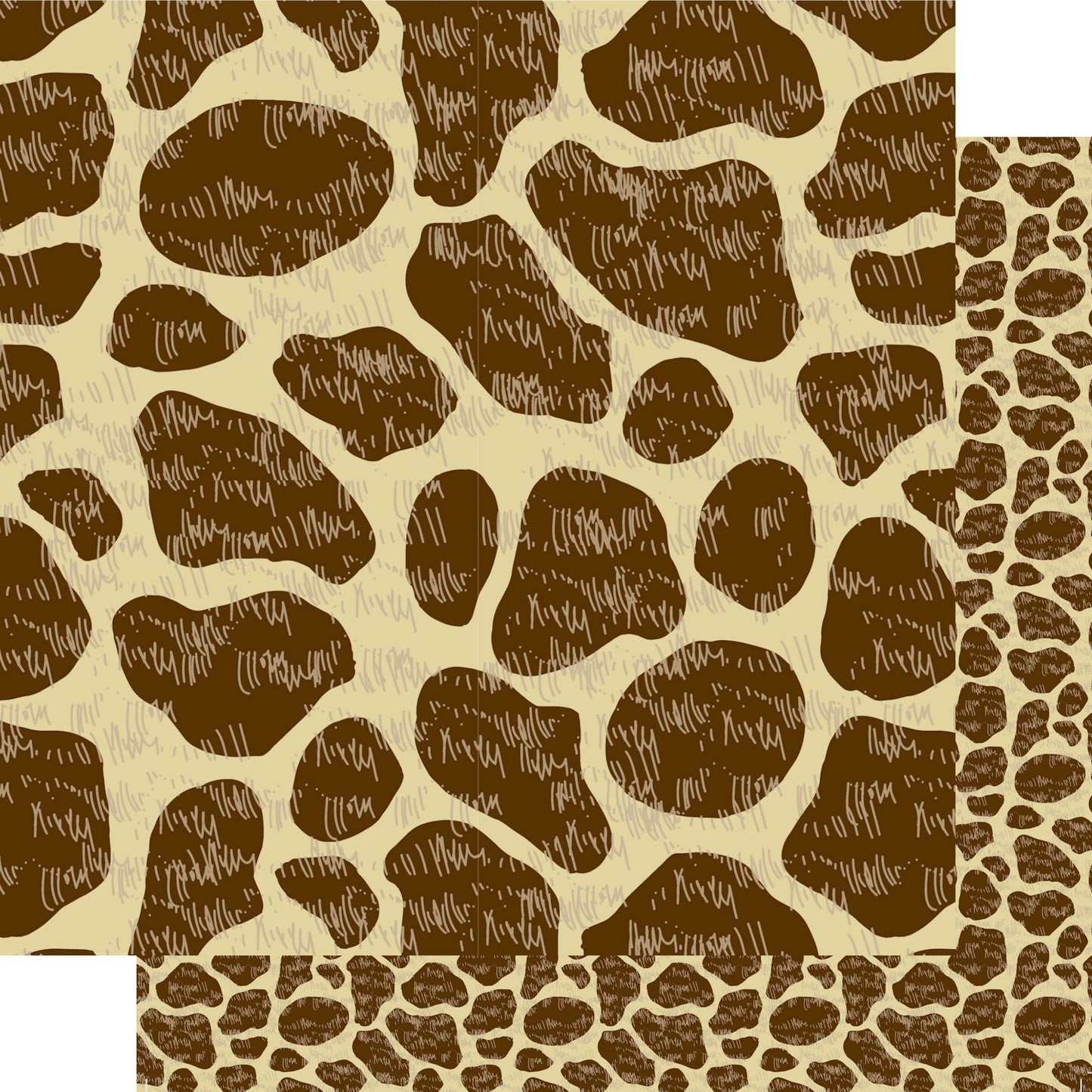 Animal Safari Collection Giraffe Skin 12 x 12 Double-Sided Scrapbook Paper by SSC Designs - 15 Pack