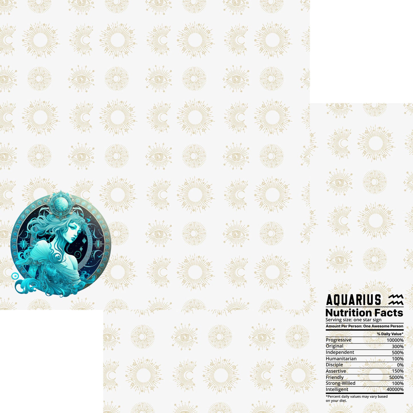 Astrology Collection Aquarius 12 x 12 Double-Sided Scrapbook Paper by SSC Designs - 15 Pack