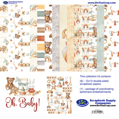 Oh, Baby! 12 x 12 Scrapbook Paper & Embellishment Kit by SSC Designs - 3 Kits