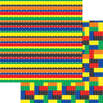 The Building Blocks Collection Multi-Color Blocks 12 x 12 Double-Sided Scrapbook Paper by SSC Designs