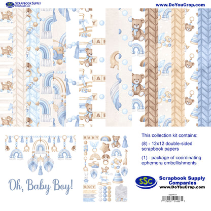 Oh, Baby Boy! 12 x 12 Scrapbook Paper & Embellishment Kit by SSC Designs - 3 Kits