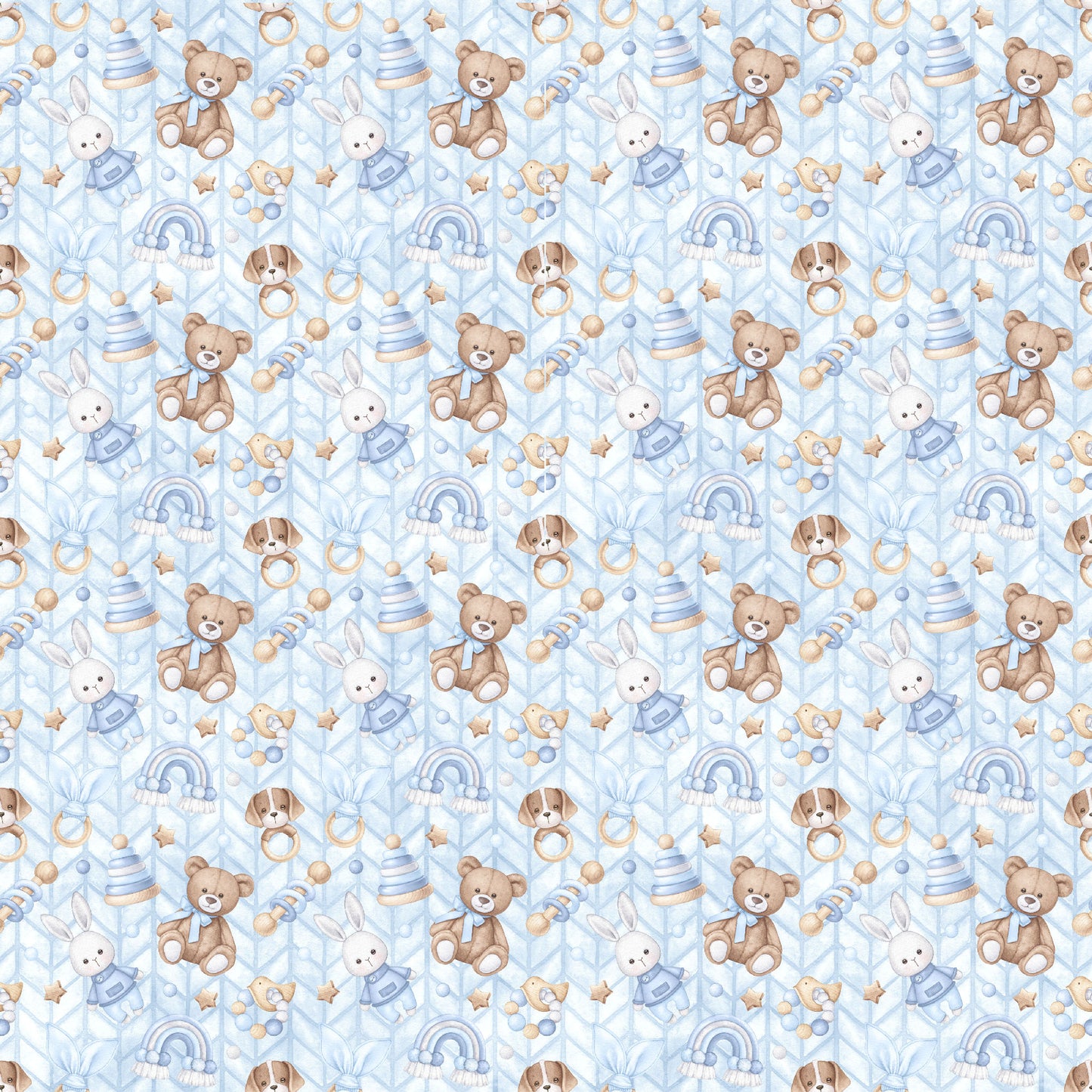 Oh, Baby Boy! Collection Teddy Bear Hugs 12 x 12 Double-Sided Scrapbook Paper by SSC Designs - 15 Pack