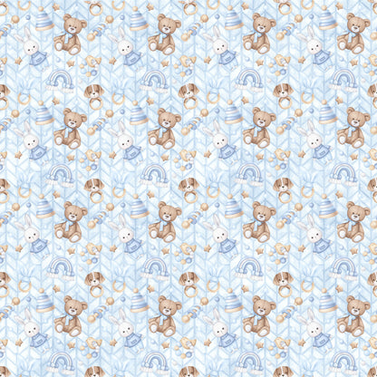 Oh, Baby Boy! Collection Teddy Bear Hugs 12 x 12 Double-Sided Scrapbook Paper by SSC Designs - 15 Pack
