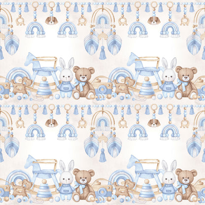 Oh, Baby Boy! Collection Cuddle Time 12 x 12 Double-Sided Scrapbook Paper by SSC Designs - 15 Pack