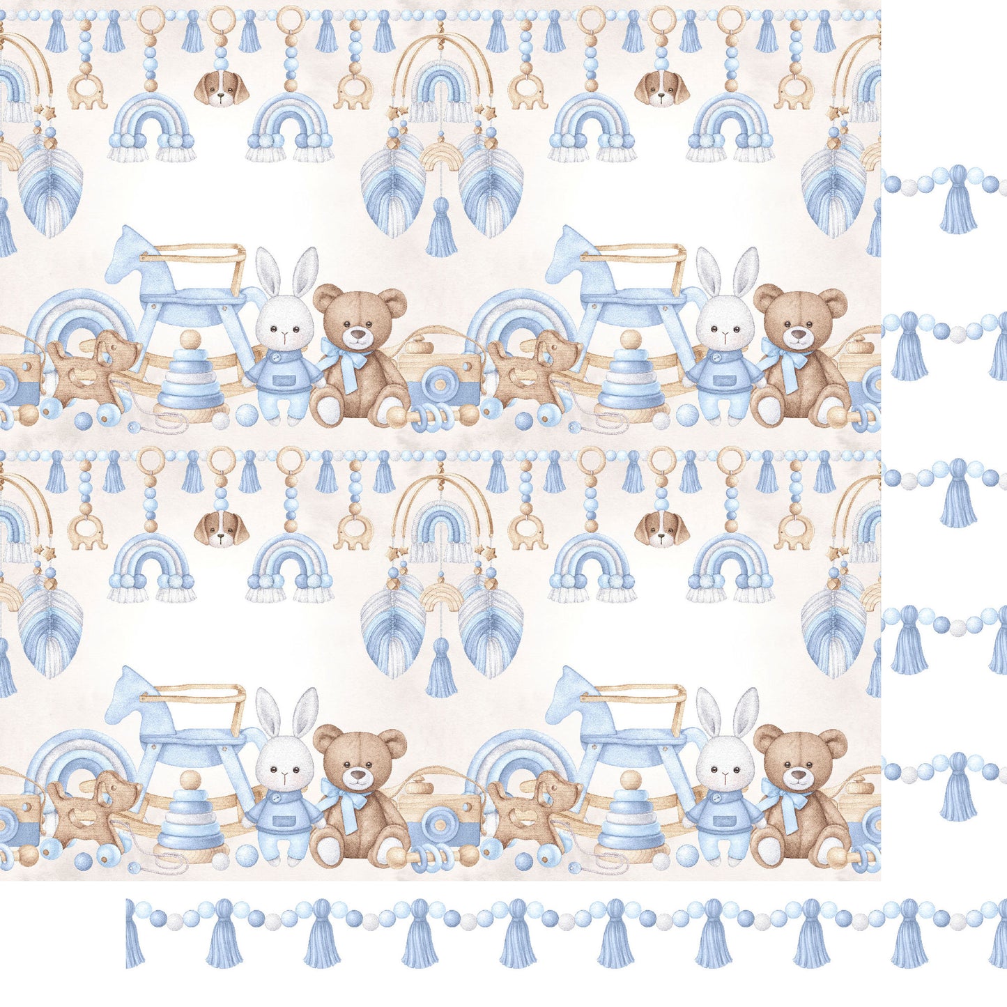 Oh, Baby Boy! Collection Cuddle Time 12 x 12 Double-Sided Scrapbook Paper by SSC Designs - 15 Pack
