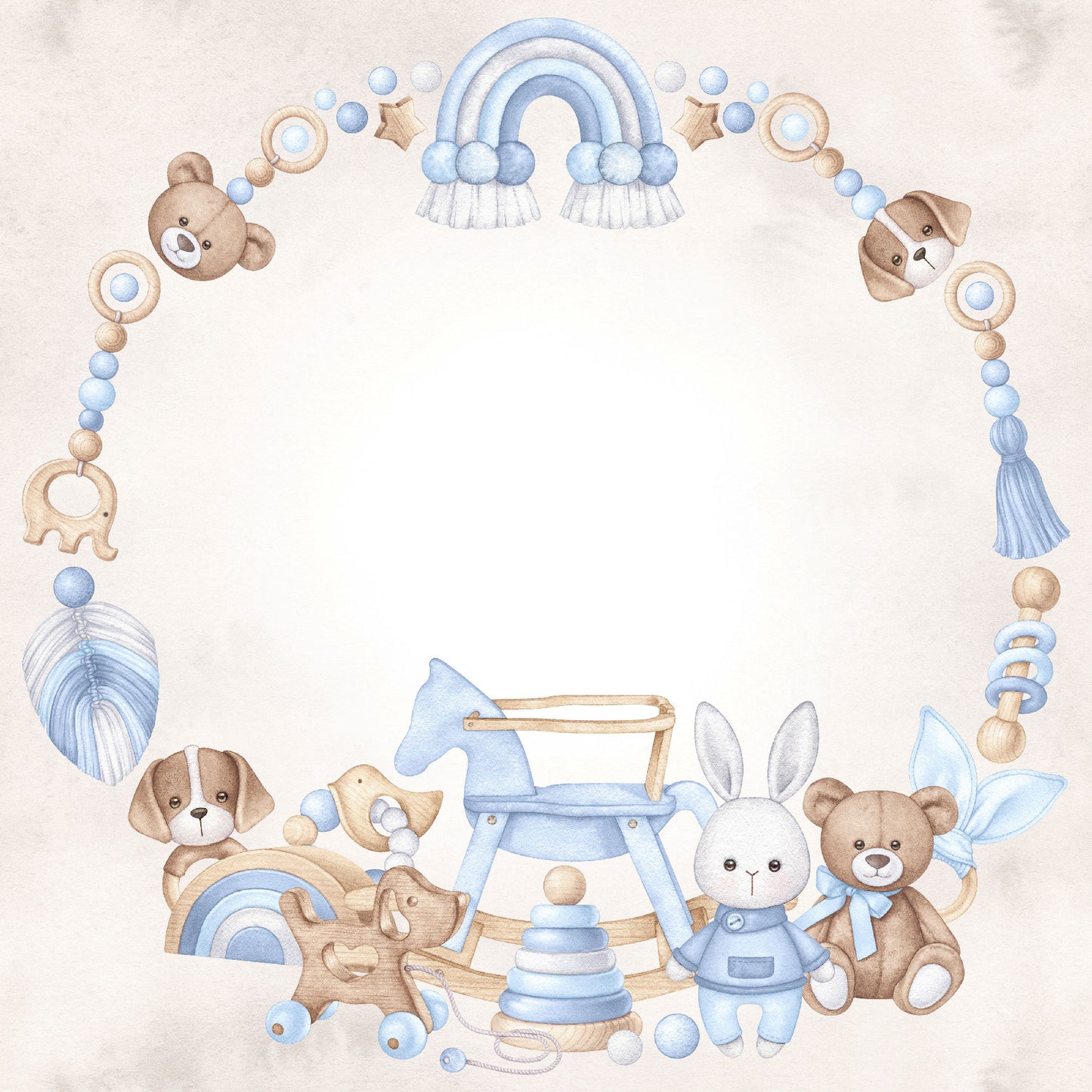 Oh, Baby Boy! Collection Snuggle Bunny 12 x 12 Double-Sided Scrapbook Paper by SSC Designs - 15 Pack