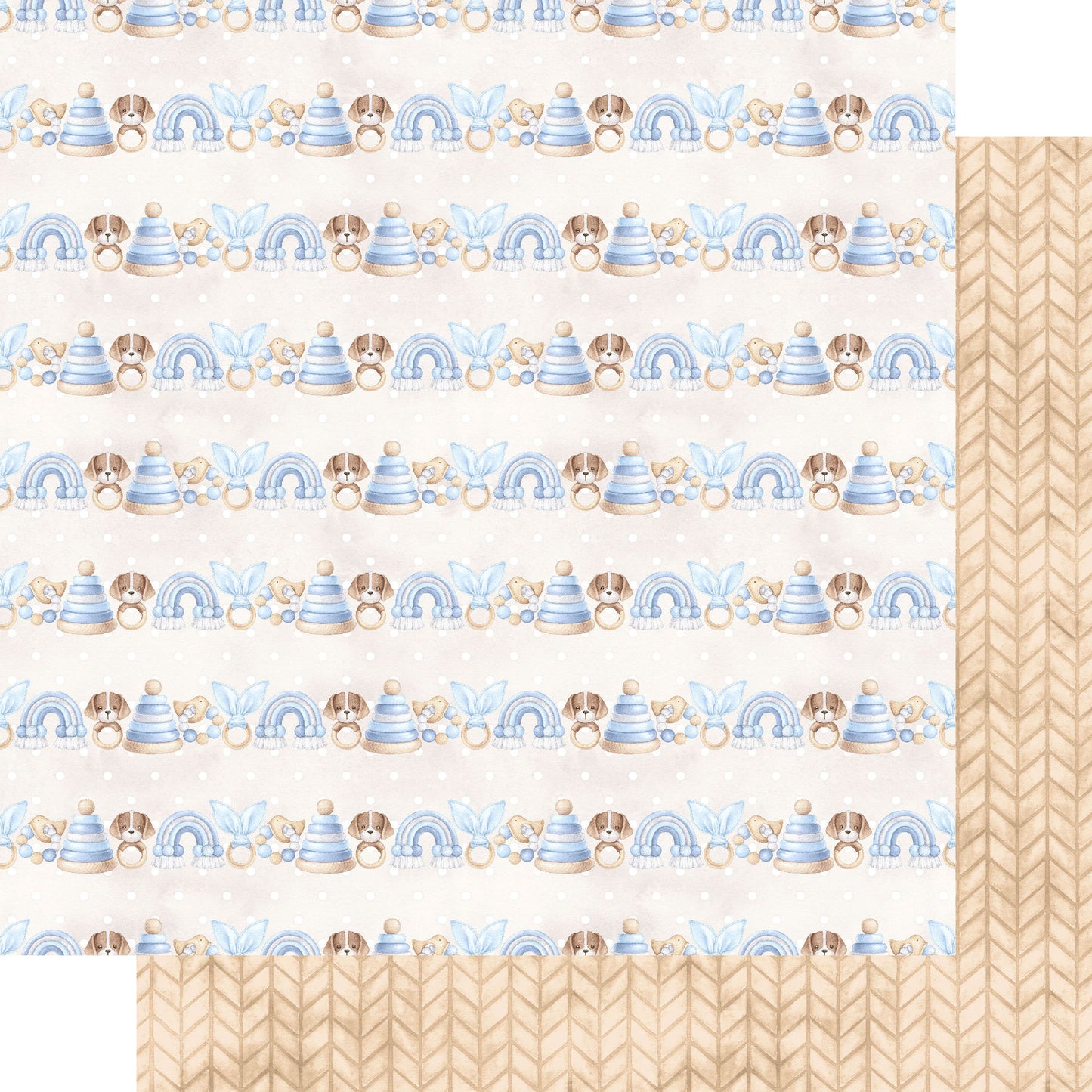 Oh, Baby Boy! Collection Toy Box Treasures 12 x 12 Double-Sided Scrapbook Paper by SSC Designs - 15 Pack