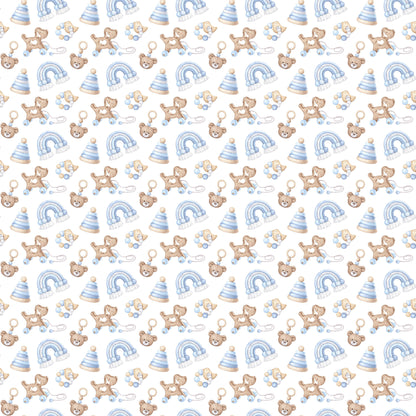 Oh, Baby Boy! Collection Precious Memories 12 x 12 Double-Sided Scrapbook Paper by SSC Designs - 15 Pack