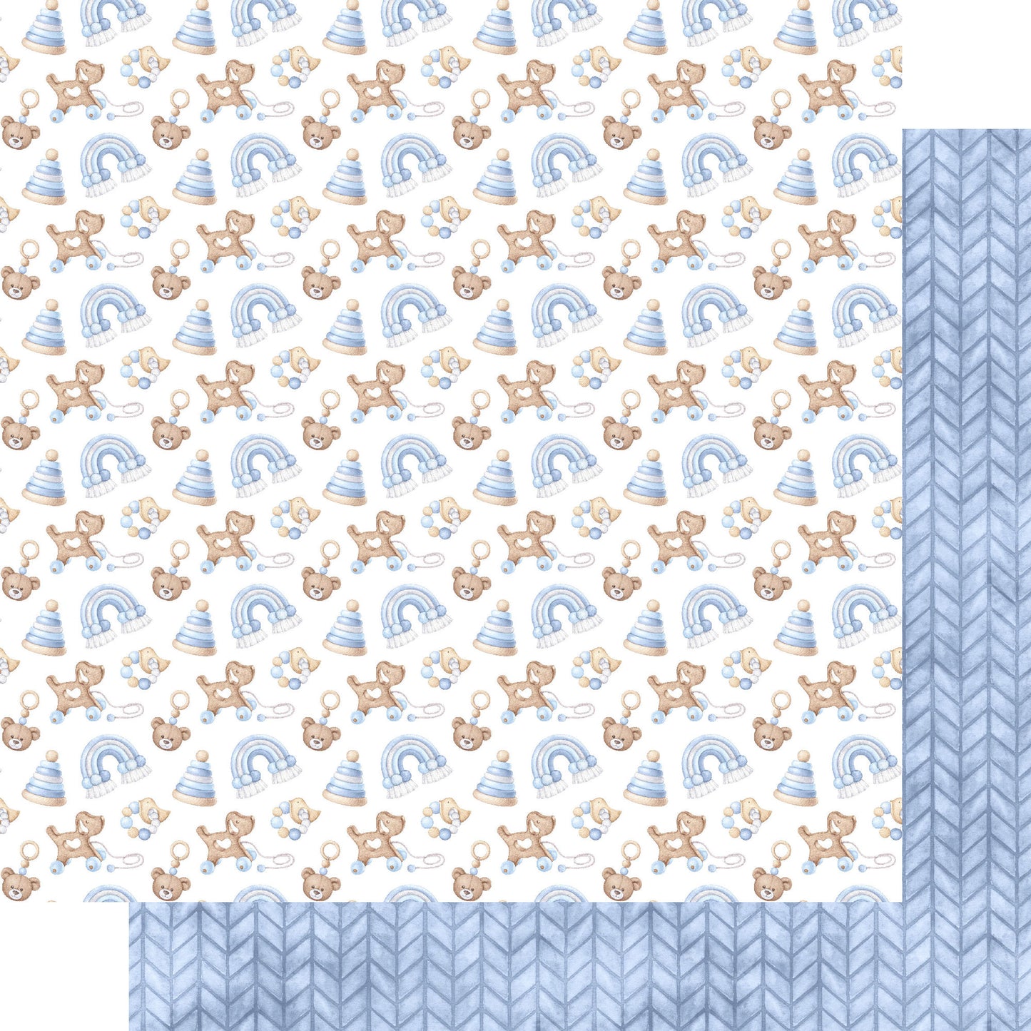 Oh, Baby Boy! Collection Precious Memories 12 x 12 Double-Sided Scrapbook Paper by SSC Designs - 15 Pack
