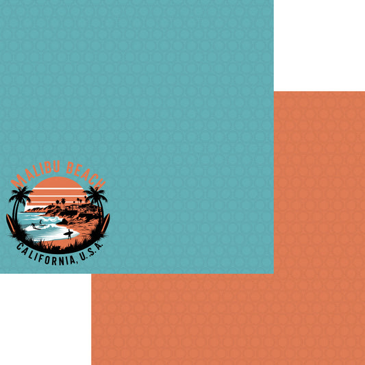 Beach Party Collection Malibu Beach, California 12 x 12 Double-Sided Scrapbook Paper by SSC Designs - 15 Pack