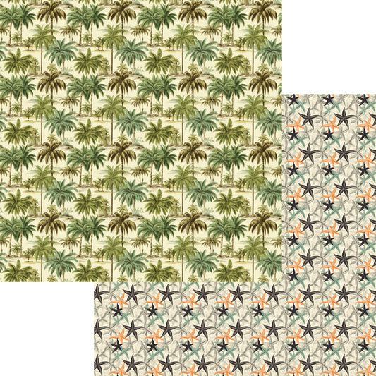 Beach Party Collection Palm Trees 12 x 12 Double-Sided Scrapbook Paper by SSC Designs - 15 Pack