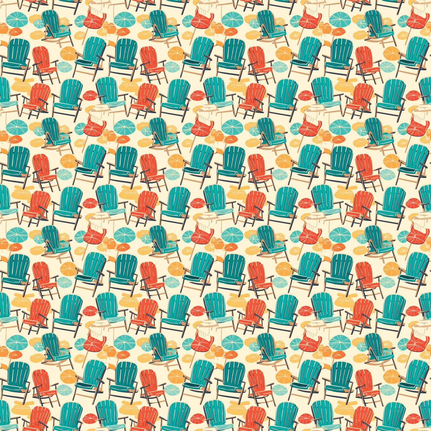 Beach Party Collection Beach Chairs 12 x 12 Double-Sided Scrapbook Paper by SSC Designs