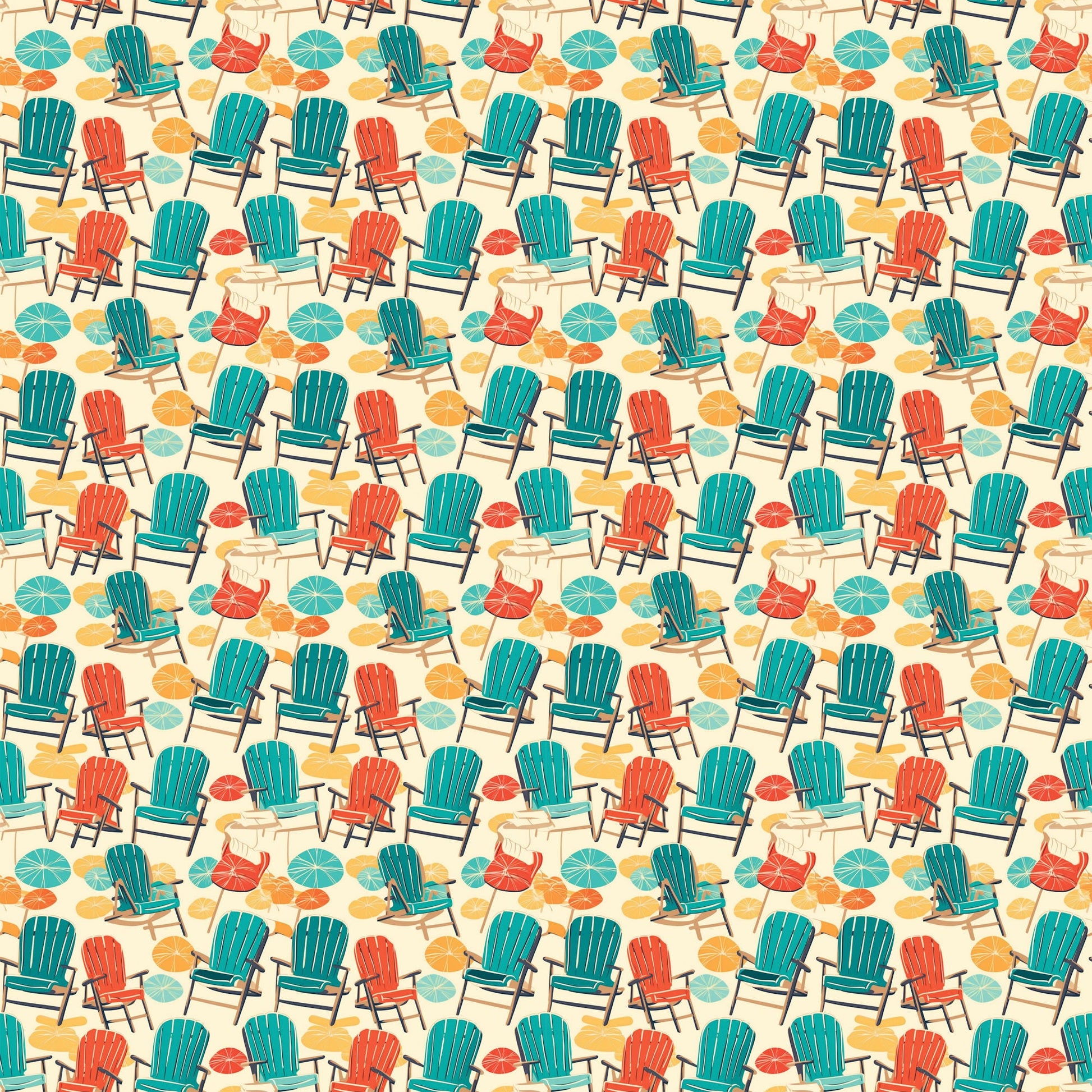 Beach Party Collection Beach Chairs 12 x 12 Double-Sided Scrapbook Paper by SSC Designs