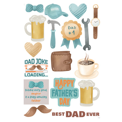 Best Dad Ever Collection 12 x 12 Scrapbook Paper Pack & Embellishment Kit - 3 Kits