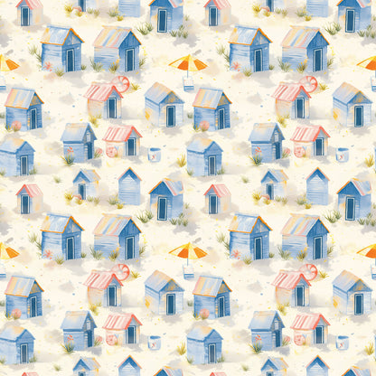 Beach Dreams Collection Beach Huts 12 x 12 Double-Sided Scrapbook Paper by SSC Designs - 15 Pack