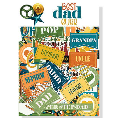 Best Dad Ever Collection Laser Cut Scrapbook Ephemera Embellishments by SSC Designs - 3 Packs