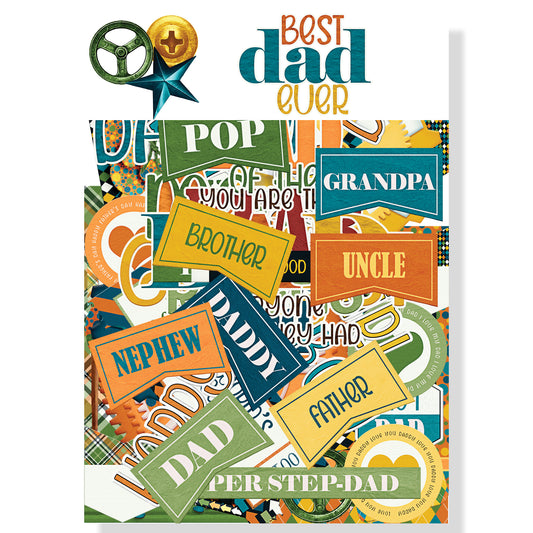 Best Dad Ever Collection Laser Cut Scrapbook Ephemera Embellishments by SSC Designs - 3 Packs