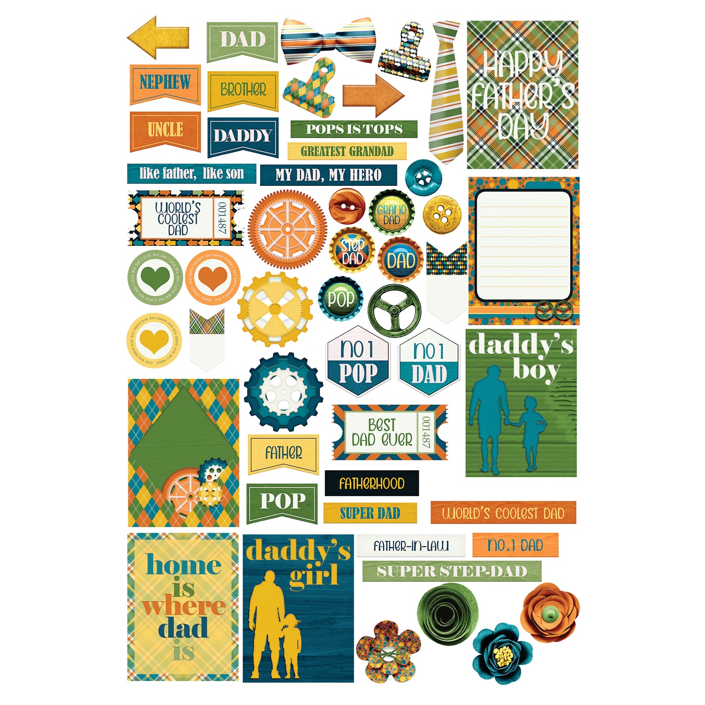 Best Dad Ever 12 x 12 Scrapbook Paper & Embellishment Kit by SSC Designs - 3 Kits