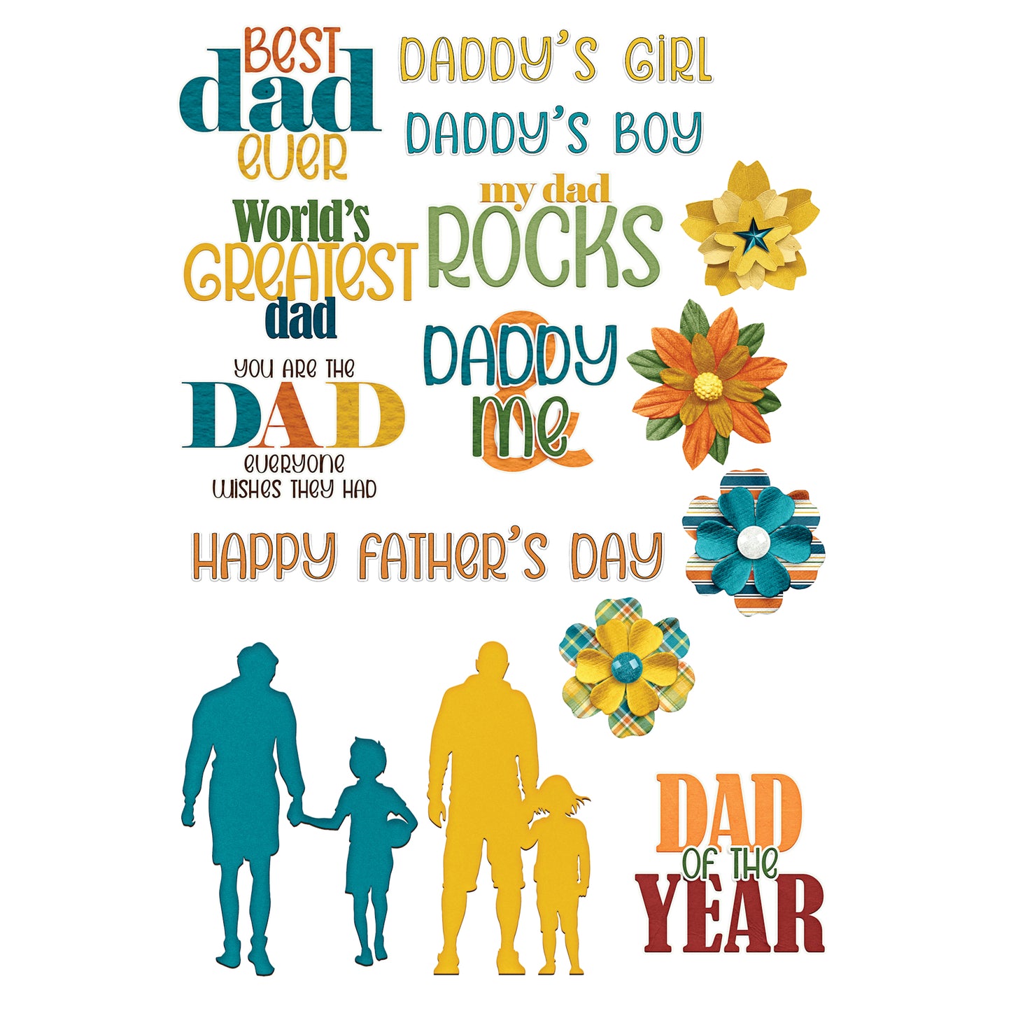 Best Dad Ever 12 x 12 Scrapbook Paper & Embellishment Kit by SSC Designs - 3 Kits