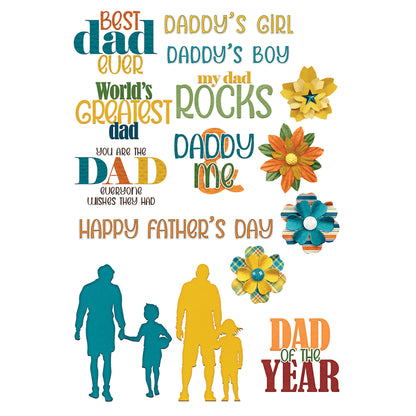 Best Dad Ever Collection Laser Cut Scrapbook Ephemera Embellishments by SSC Designs - 3 Packs