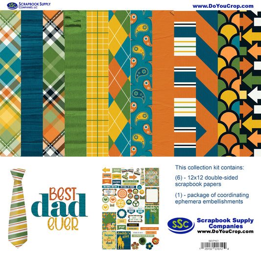 Best Dad Ever 12 x 12 Scrapbook Paper & Embellishment Kit by SSC Designs - 3 Kits