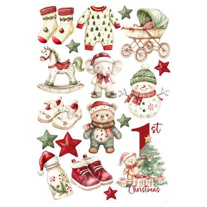 Baby's First Christmas Collection Laser Cut Scrapbook Ephemera Embellishments by SSC Designs - 3 Packs