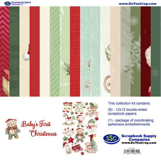 Baby's First Christmas 12 x 12 Scrapbook Paper & Embellishment Kit by SSC Designs - 3 Kits