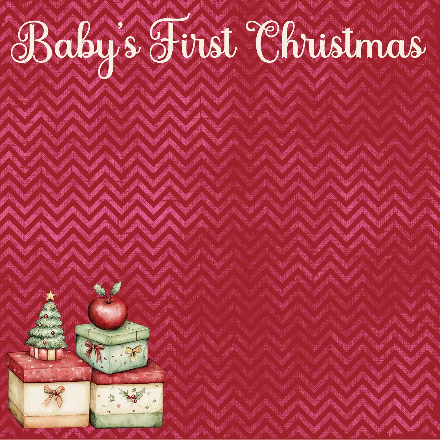 Baby's First Christmas Collection Presents For Me 12 x 12 Double-Sided Scrapbook Paper by SSC Designs - 15 Pack