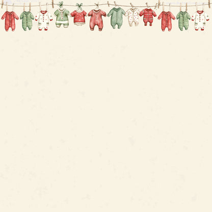 Baby's First Christmas Collection Tiny Little Clothes 12 x 12 Double-Sided Scrapbook Paper by SSC Designs - 15 Pack