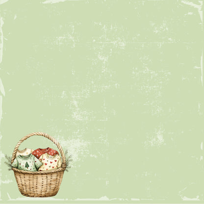 Baby's First Christmas Collection Christmas Laundry 12 x 12 Double-Sided Scrapbook Paper by SSC Designs - 15 Pack