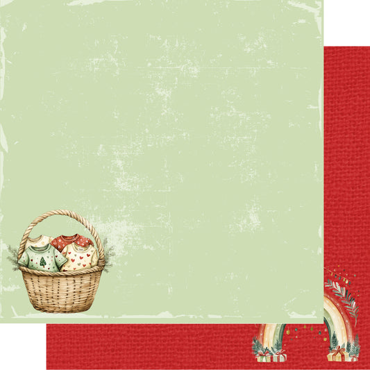 Baby's First Christmas Collection Christmas Laundry 12 x 12 Double-Sided Scrapbook Paper by SSC Designs - 15 Pack