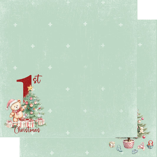 Baby's First Christmas Collection Baby First Christmas 12 x 12 Double-Sided Scrapbook Paper by SSC Designs - 15 Pack
