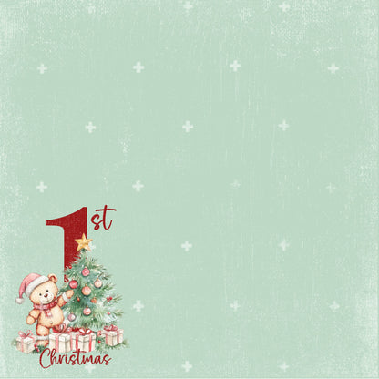 Baby's First Christmas Collection Baby First Christmas 12 x 12 Double-Sided Scrapbook Paper by SSC Designs - 15 Pack