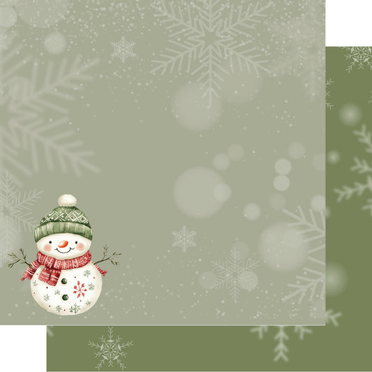 Baby's First Christmas Collection Snowman 12 x 12 Double-Sided Scrapbook Paper by SSC Designs - 15 Pack