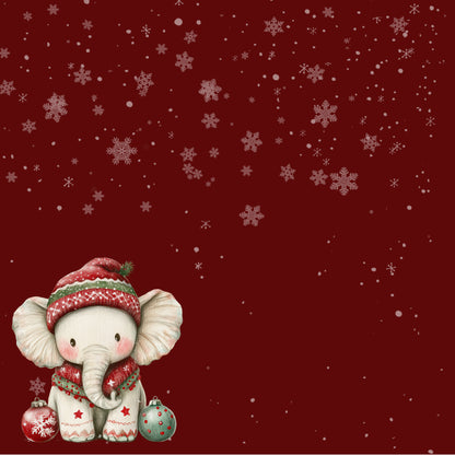 Baby's First Christmas Collection Stuffed Elephant 12 x 12 Double-Sided Scrapbook Paper by SSC Designs - 15 Pack