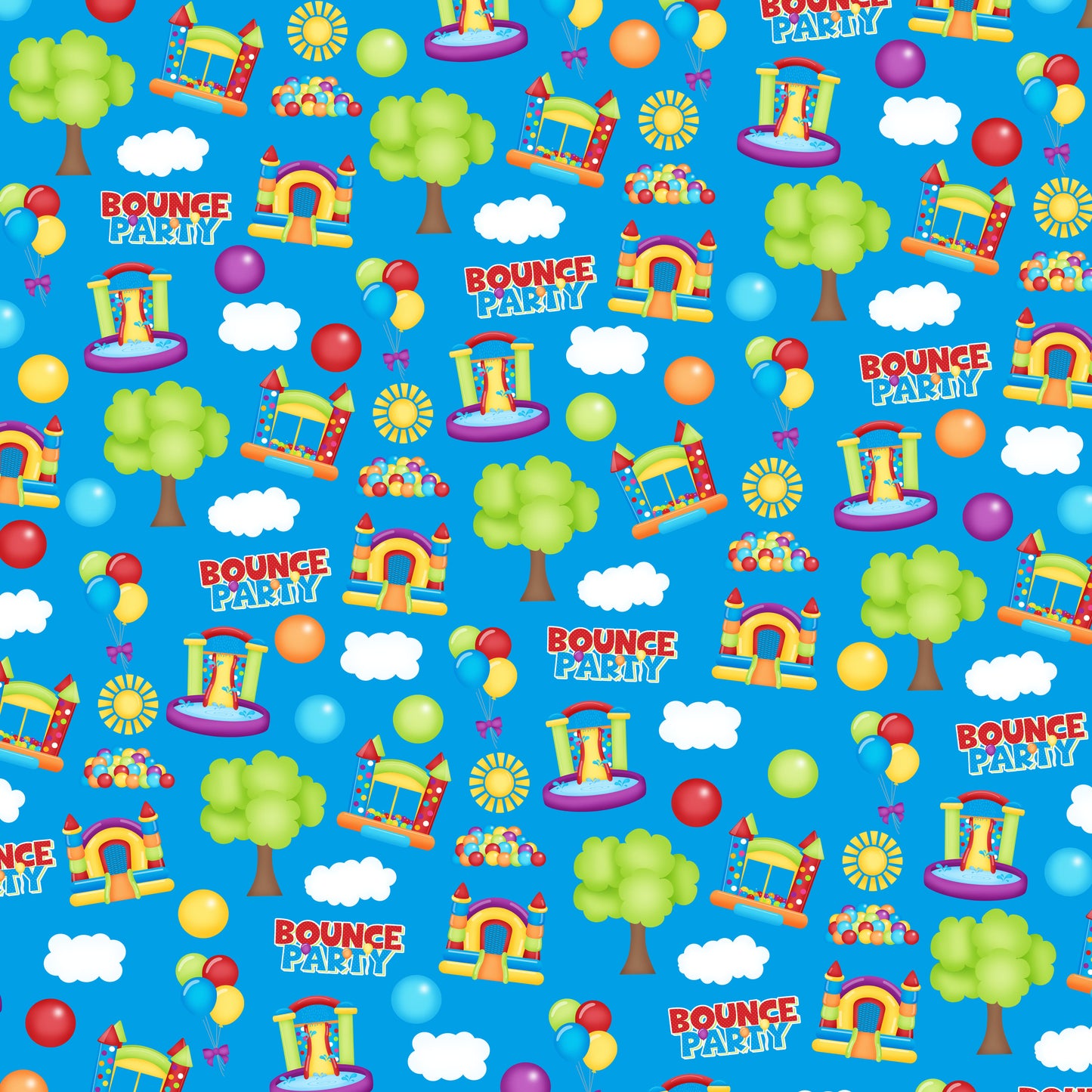 Bounce House Collection Bounce Party 12 x 12 Double-Sided Scrapbook Paper - 15 Pack