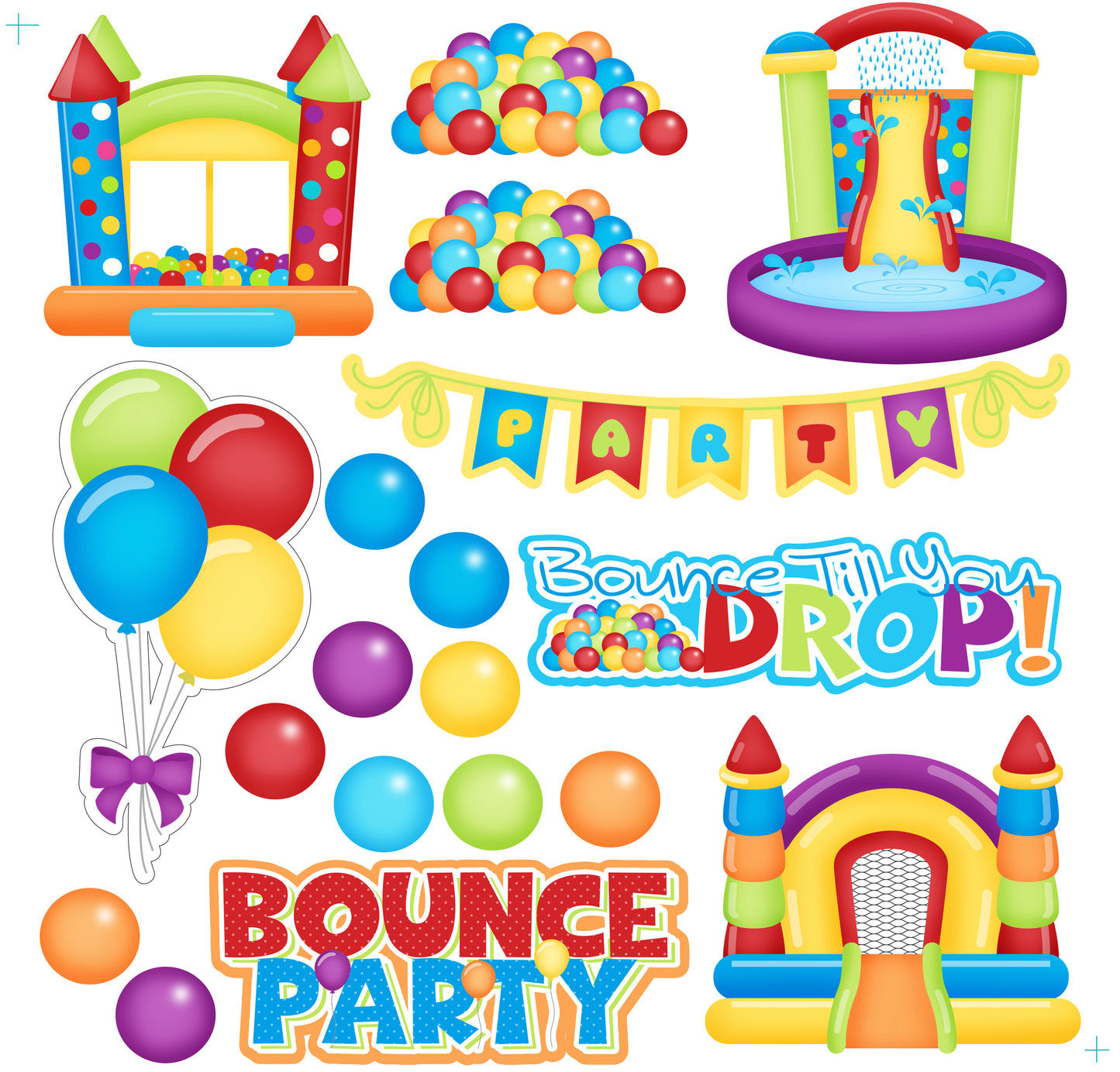 Bounce House Collection Laser Cut Ephemera Embellishments - 3 Packs