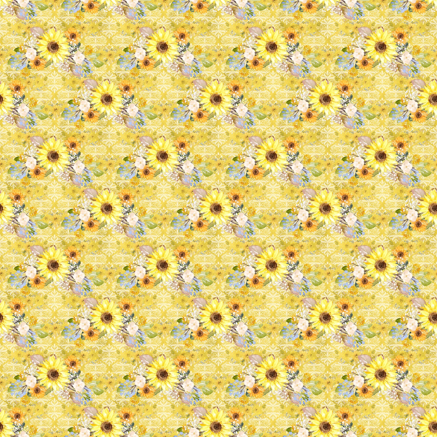 Bumblebee Fall Collection Sunflower Flourish 12 x 12 Double-Sided Scrapbook Paper by SSC Designs - 15 Pack