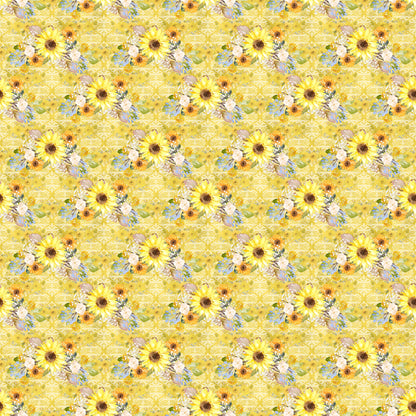 Bumblebee Fall Collection Sunflower Flourish 12 x 12 Double-Sided Scrapbook Paper by SSC Designs - 15 Pack