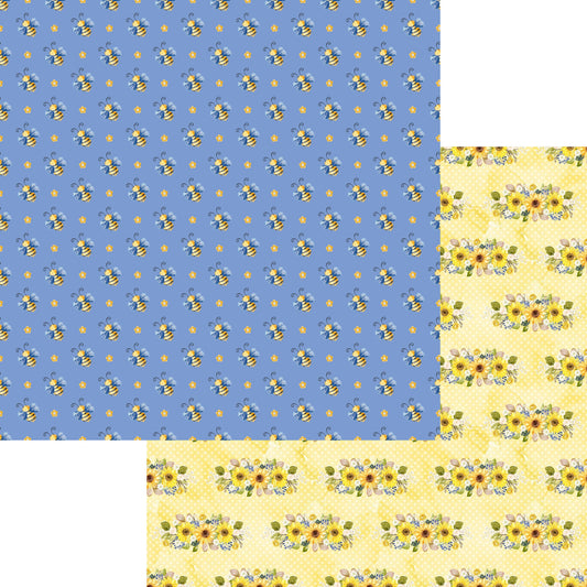 Bumblebee Fall Collection Busy Bees 12 x 12 Double-Sided Scrapbook Paper by SSC Designs